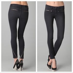 VICTORIA BECKHAM JEANS TWIST ANKLE ZIP DELTA GRAY
